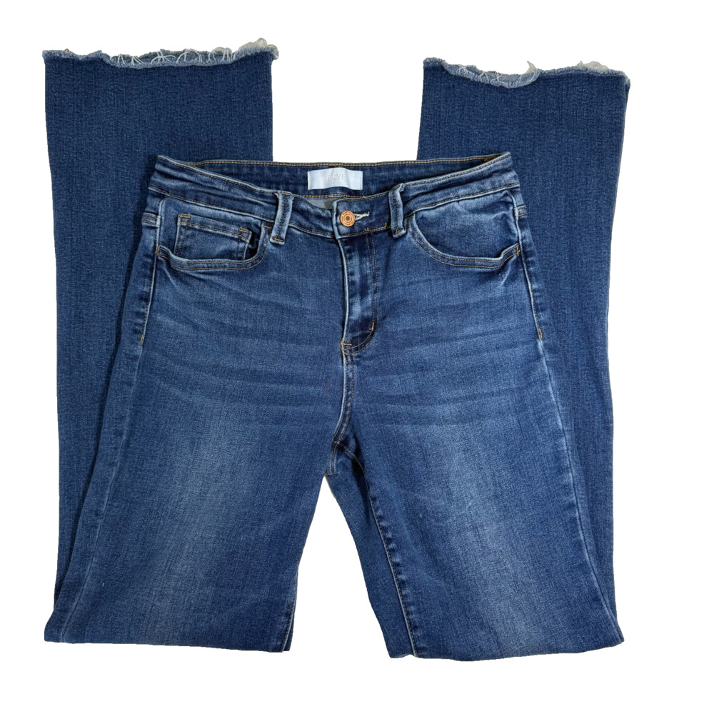 VERVET High Rise Raw Hem Flare Jeans – Size 31 – Medium Wash Boutique Denim